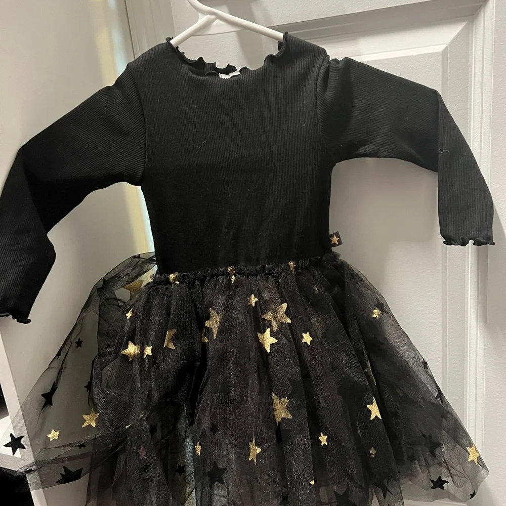 PETITE HAILEY tutu dress . NWT!! Black with gold stars . Size 2 - Picture 2 of 2